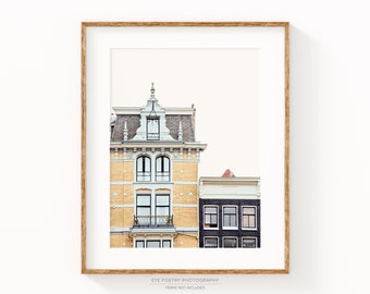 Amsterdam Art Print, Yellow Canal House, Wall Art, Scandinavian Wall Decor, Home Decor, Amsterdam Print, City Travel Photography