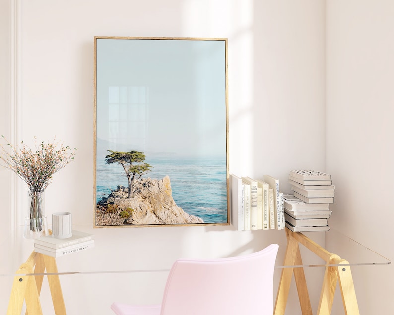 California Print, Lone Cypress Tree Photo, Monterey Coast, Big Sur Nature, Landscape Photography, Beach Wall Art, Ocean Print image 3