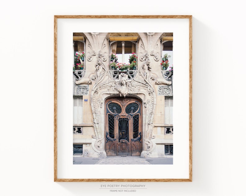 Paris Wall Art Print, Art Nouveau Door Photo, France Travel Photography, French Wall Decor bild 1