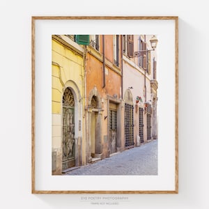 Rome Italy Art Print, Colorful Trastevere Street, Rome Print, Italian Wall Art, Travel Photography, Wall Decor