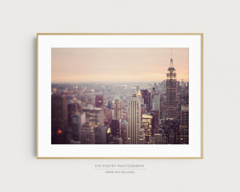 New York Skyline Art, New York Print, Travel Gift, Travel Photography Print, NYC Print, Empire State Building, NYC Art On the Town image 1