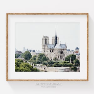 Notre Dame de Paris Print, Notre Dame Cathedral, Paris Photography, Travel Photography Print, Paris Skyline, Large Wall Art