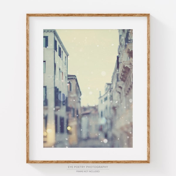 Venice Italy Wall Art, Venice Photography Print, Venice Wall Art, Winter Snow, Fine Art Photography, Vertical Wall Art, Travel Photo