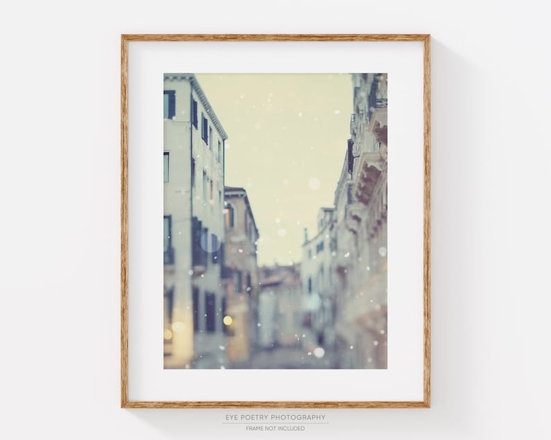 Venice Italy Wall Art, Venice Photography Print, Venice Wall Art, Winter Snow, Fine Art Photography, Vertical Wall Art, Travel Photo image 1