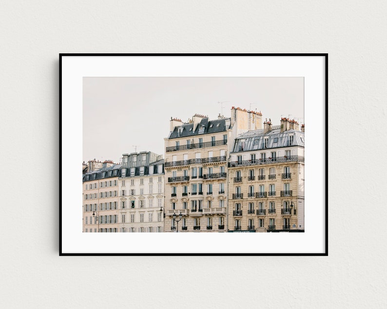 Paris Photography, Apartments on the Seine, Paris Decor, Travel Photography Print, Paris Art, Neutral Wall Art, Home Decor image 6