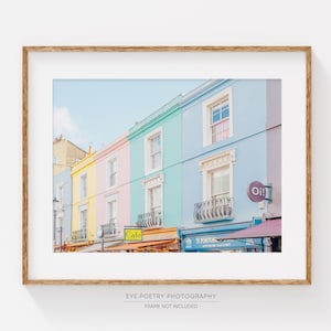 London Print, Wall Art, Portobello Road, Pastel Notting Hill Photo, England Wall Art, City Art Prints, Travel Photography