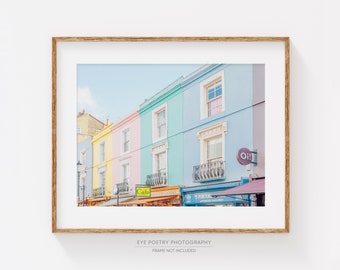 London Print, Wall Art, Portobello Road, Pastel Notting Hill Photo, England Wall Art, City Art Prints, Travel Photography