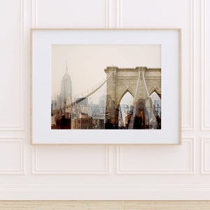 Brooklyn Bridge, New York City Photography, Modern New York Print, NYC Wall Art, Pink Wall Decor, Wanderlust, 8x10 Travel Photography Print image 6