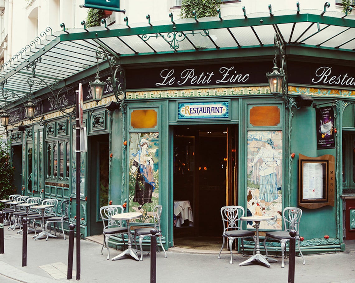 Le Petit Zinc Paris Photography Cafe St Germain Des Pres Etsy