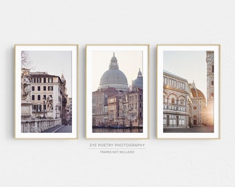 Italy Prints, Wall Art, Set of 3 Prints, Gallery Wall Set, Venice, Florence, Rome, Italy, Europe, Travel Photography