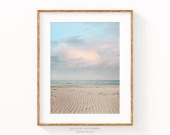 California Beach Art, Coastal Landscape Photography Print, Large Ocean Wall Art Print, Pastel Beach Decor