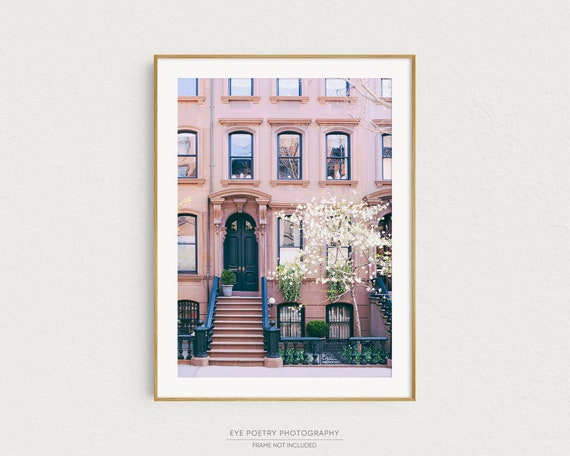Greenwich Village Photograph, New York Print, New York City Photography, Pink Wall Art Prints, New York Brownstone Architecture Print