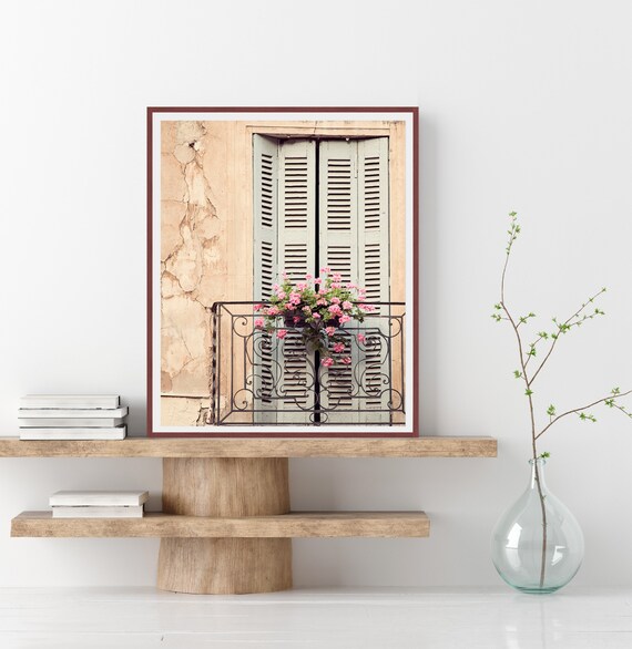 Rustic French Country Window Print French Country Decor Shabby Chic Wall Art Rustic Wall Decor Provence Photography Window Treatment