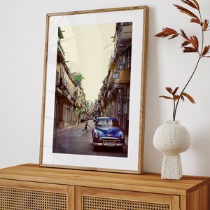 Cuba Photography, Cuba Wall Art, Central Havana Cuba, City Street Photography, Vintage Car, Travel Photography, Cuba Print La Habana image 2