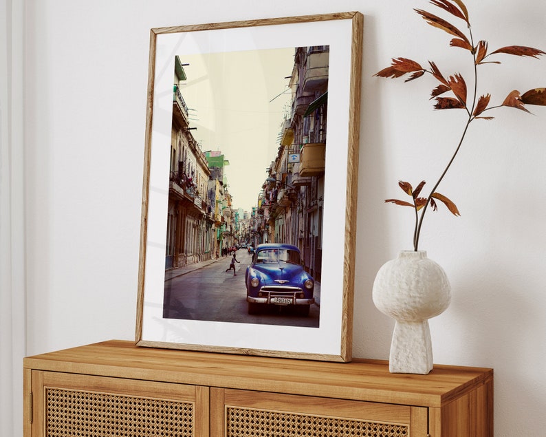 Cuba Photography, Cuba Wall Art, Central Havana Cuba, City Street Photography, Vintage Car, Travel Photography, Cuba Print La Habana image 2