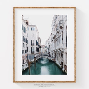 Venice Canal, Venice Italy Photography, City Art Print, Wall Art, Italian Wall Decor, Home Decor, Travel Photo, Teal, White &quot;Venezia&quot;