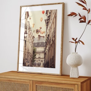 Hot Air Balloons Over Paris Photography Print, Paris Wall Art, Large Wall Art Print, Fine Art Photography, Travel Wall Decor image 2