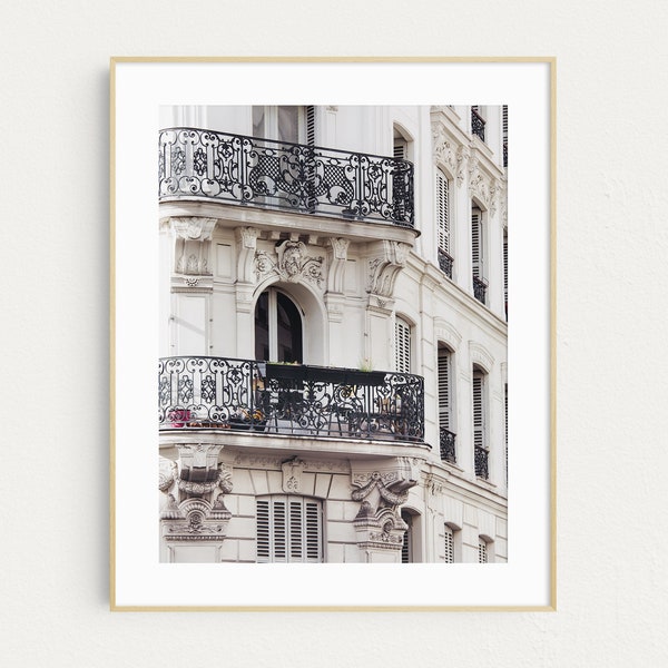 Paris Photography, Montmartre Apartments, Paris France, Wall Art, Travel Print, Neutral Wall Decor, 8x10, 11x14, 16x20 Photo