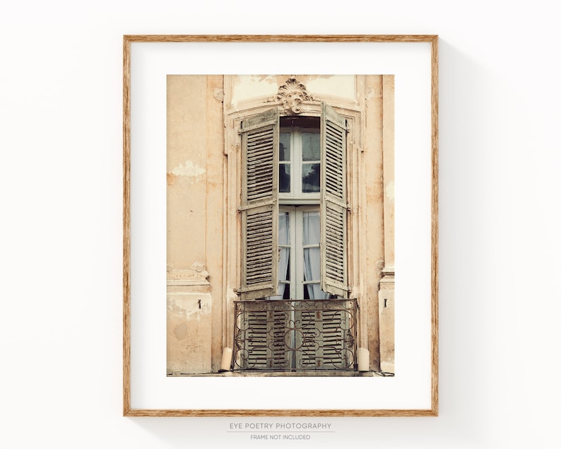 Provence Photography Print, Window Photo, Rustic Decor, Pastel Shabby Chic Decor, French Country Wall Decor, Wall Art, Home Decor image 1