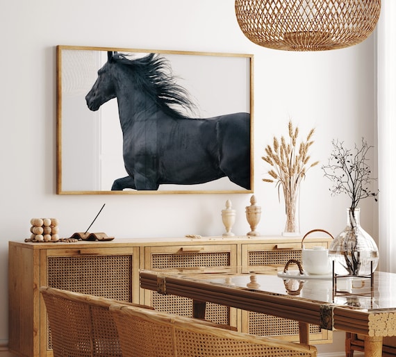 Horse Art Print, Black Stallion, Horse Print, Nature Photography Print, Living Room Art Print, Wall Decor, Fine Art Print