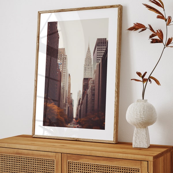 Chrysler Building, New York Print, NYC Photography, New York City Wall Art, New York Print, Autumn in NYC "Fall On 42nd Street"