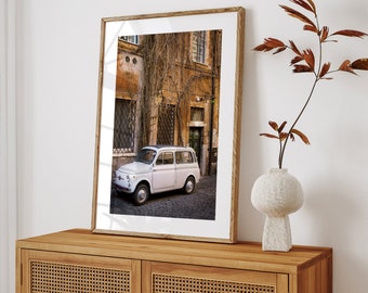 Trastevere Rome Print, Vintage Car Photo, Italy Art Print, Travel Photography, City Street, Italian Wall Art