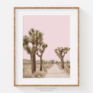 Joshua Tree Print, Blush Pink Desert Wall Art, Giclee Print, Boho Decor, California Cactus Print, Boho Wall Decor