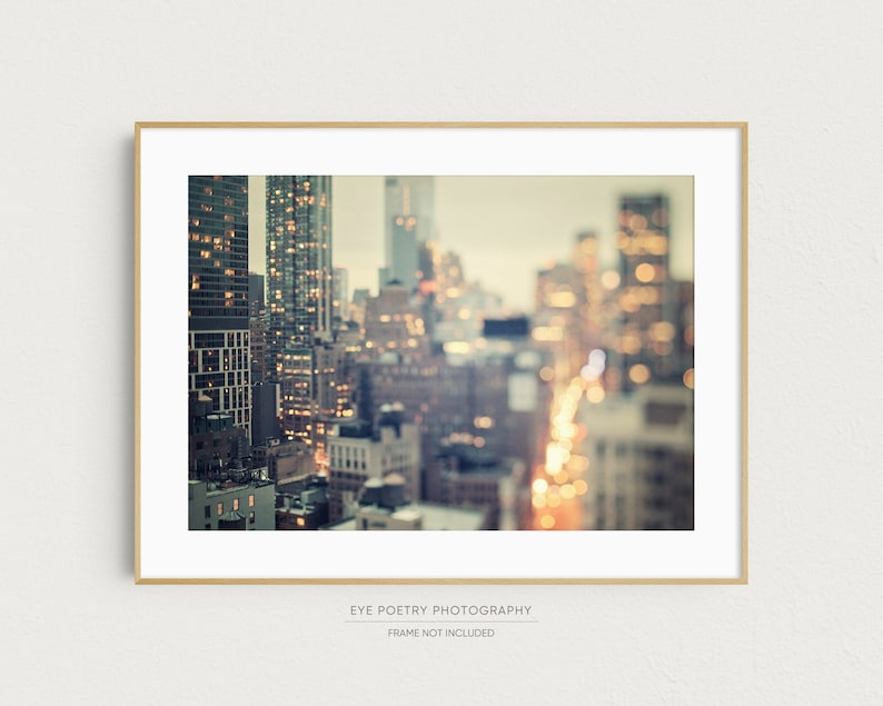 New York Photography Print, Large Wall Art Print, NYC Skyline, Abstract NYC Photography, Urban Art, New York City Print, Gift for Her image 1