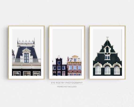 Amsterdam Prints, Set of 3 Prints, Scandinavian Prints, Wall Art Prints Set, Hygge Decor, Minimal Modern Photography Prints, Architecture