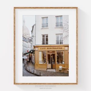 Cafe Montmartre Paris Photography Print, French Kitchen Decor, Paris Decor, Parisian Bistro, Kitchen Wall Art