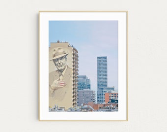 Leonard Cohen Print, Montreal Print, Montreal Skyline, Photography Print, Musician Gift for Men, Music Lover Gift, Urban Art