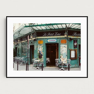 Le Petit Zinc Paris Photography, Cafe, St Germain Des Pres, Paris Print, Bistro Chairs, Art Nouveau, Green, Restaurant, 8x10 image 3