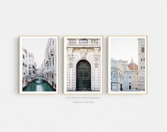 Italy Wall Art, Set of 3 Prints, Travel Photography Print Set of 3, Rome, Venice, Florence, Italian City Art, Gallery Wall Art