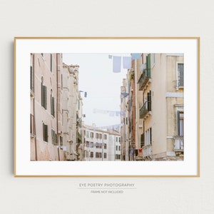 Hanging Laundry Photo, Venice Wall Art Print, Laundry Room Decor, Venice Italy Photography