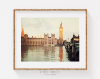 London Skyline, London Photography Print, Big Ben, London Art, Architecture Print, Travel Photography "Good Morning London"