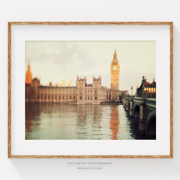 London Skyline, London Photography Print, Big Ben, London Art, Architecture Print, Travel Photography "Good Morning London"