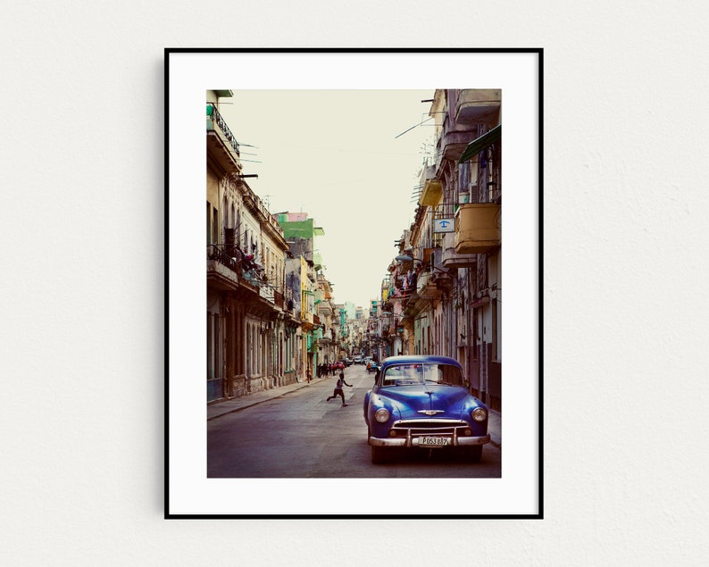 Cuba Photography, Cuba Wall Art, Central Havana Cuba, City Street Photography, Vintage Car, Travel Photography, Cuba Print La Habana image 4