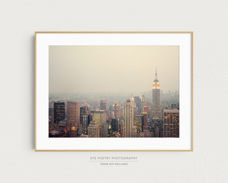 New York City Skyline, New York Art Poster, NYC Wall Art Print, New York Cityscape, Fine Art Print, Manhattan Photography The View image 1