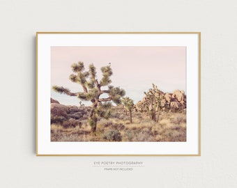 Joshua Tree, Cactus Wall Art Print, Pastel Boho Decor, Southwestern Decor, Cactus Print, California, Desert Photo Print, Boho Print JT5