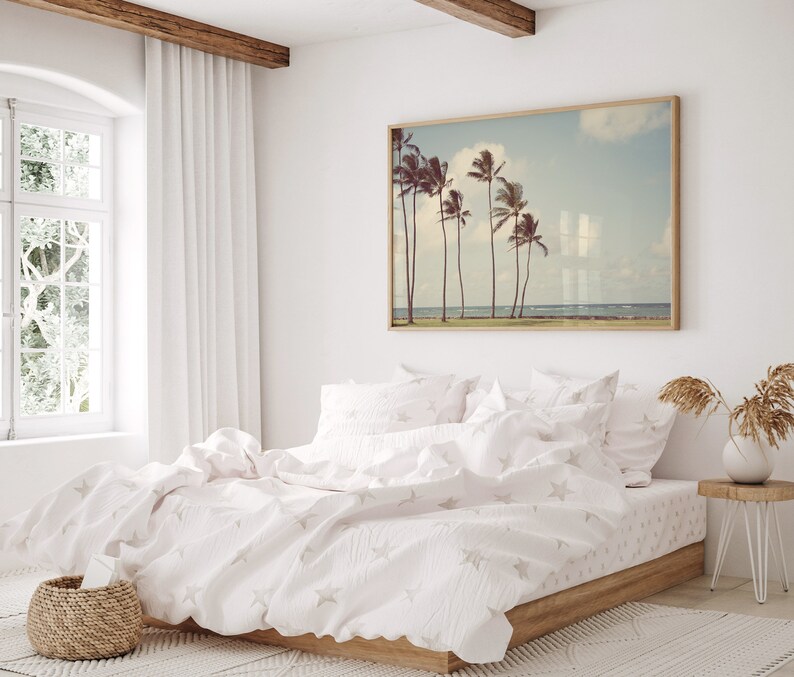 Palm Tree Print, Hawaii Travel Photography, Living Room Art Print, Beach Decor, Beach Wall Art, Tropical Wall Decor, Home Decor image 2