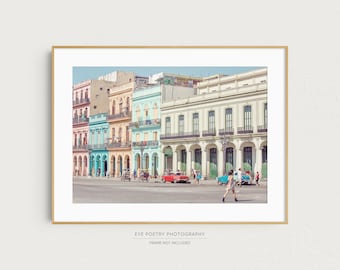 Lámina de arte callejero de La Habana, láminas de fotografía de viajes a Cuba, decoración de pared, arte mural en tonos pastel, foto de La Habana