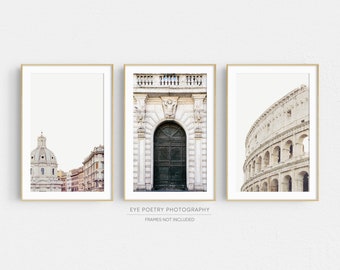 Rome Prints, Gallery Wall Set of 3 Prints, Rome Italy Wall Art, Travel Photography, City Art, Neutral Italian Wall Decor