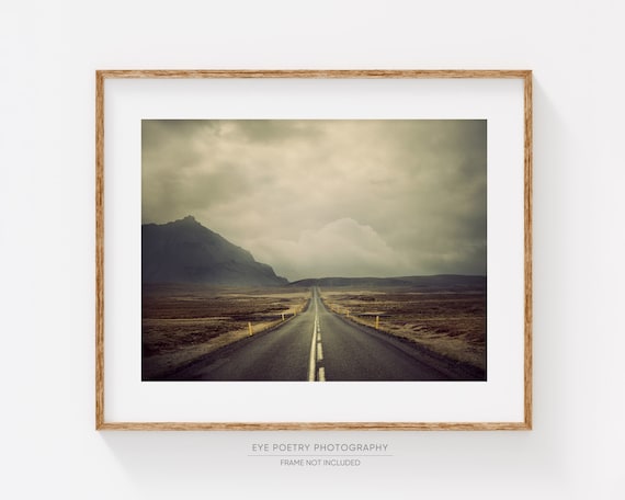 Open Road, Iceland Print, Landscape Photography Print, Wanderlust Print, Mens Gift, Travel Gift, Landscape Print "Beautiful Adventure"