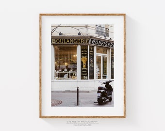 Montmartre Paris Bakery Photograph, Kitchen Wall Decor, Paris Decor, Neutral Wall Decor, French Kitchen Print