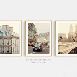 SALE Travel Prints, Set of 3 Prints, Paris, London, New York, Travel Gift, Travel Photography, Living Room Art, Urban Art
