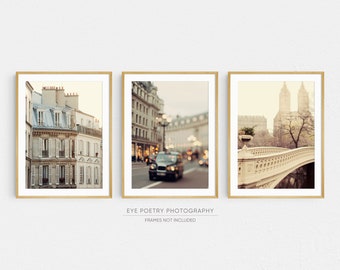 SALE Travel Prints, Set of 3 Prints, Paris, London, New York, Travel Gift, Travel Photography, Living Room Art, Urban Art