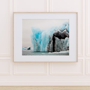 Iceland Photograph, Iceberg in Glacier Lagoon, Icelandic Nature, Blue Art, Large Wall Art, Winter, Landscape Photography Print image 3