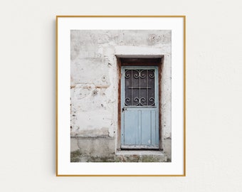 Paris France Blue Door Photo, Paris Wall Art Prints, French Wall Decor, Travel Photography