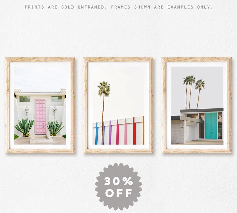 Palm Springs Wall Art Set Of 3 Prints Mid Century Minimalist Modern Decor California Photography
