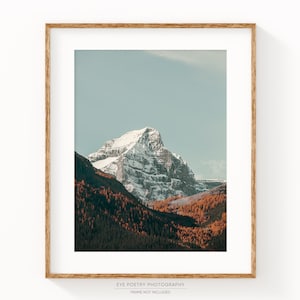 Fine Art Mountain Landscape Photography, Banff Autumn Nature Print, Minimalist Modern Rustic Wall Art Decor